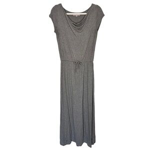 Gap Women's S Heather Gray Boat Neck Drawstring Waist Casual Maxi Dress size S